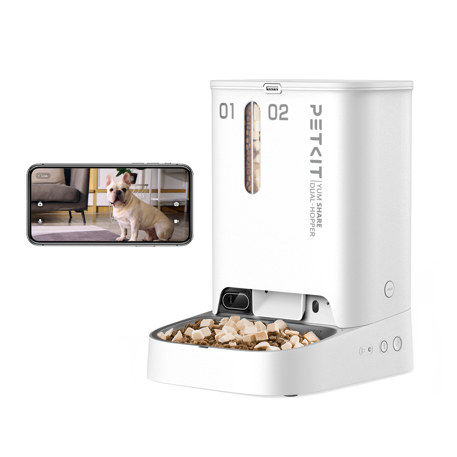 NEW! PETKIT Smart Pet Feeder with Dual Hoppers - Yumshare With Camera